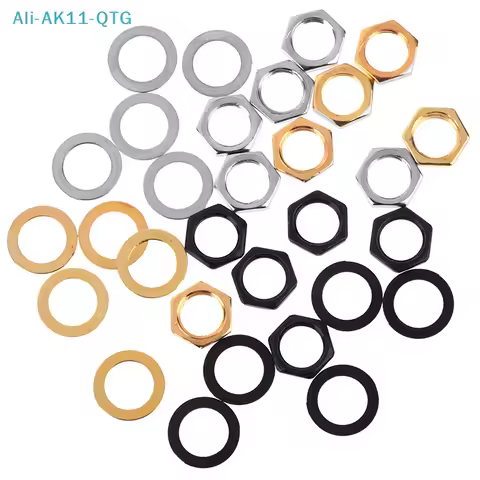Hot! 5Pcs Electric guitar output input jack socket nuts washers gaskets part