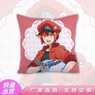 Working Cells cells at work Square Pillow Anime Peripheral Pillowcase Sofa Pillow Can Be Customized 