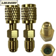 LAKAMIRY R32 R454B Refrigerant Brass Adapter, Durable 1/4" Female to 1/4" R32 Thread Adapter, Portab