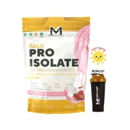 Muscle First Gold Pro Isolate Whey Protein 2 LBS 900 grams -M1 Strawberry Parfaite FREE Milk Shaker 
