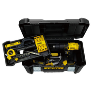 STANLEY SCD711C1H-B1 20V BRUSH HAMMER DRILL WITH 119 BITS (C/W 1 Battery & 1 Charger)