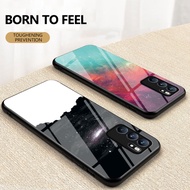 OPPO Reno 5F 5 Lite 5Z 5 6 Pro Case Starry Sky Tempered Glass Soft Silicone Frame Hard Phone Cover