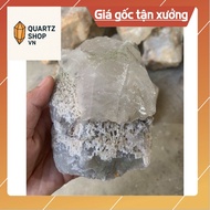 Original rough white quartz stone for home decoration, high energy purification11cm, weight 1kg (158