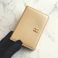 Chanel 米杏色牛皮名片包 卡片包 短夾 錢包 中古包 二手包 卡包