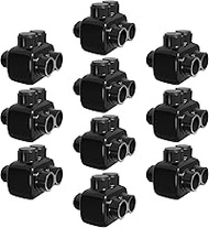 OHLECTRIC Black insulated Connector - Dual Entry - 2 Port - 250-6 AWG - 5/16 Allen Hex - Pre-Filled 