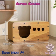 (The Bool's) Multifunction Wooden Cat House 2 Cats Cat Scratching Board Toy Easy to Assemble