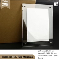 A5 Acrylic Frame - Acrylic Wall Poster - Photo Frame - A5 Size