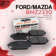 ผ้าเบรค หน้า MAZDA 3 2.0L 14-ON / MAZDA 3 SPORT 2.0L14-ON / CX-3 2.0L 14-ON - BMZ2330 - TOP PERFORMA