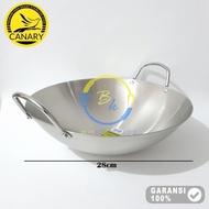 CANARY Stainless Steel Ear Pan 28cm Cooking Pan 28cm Frying Pan
