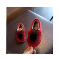 MERAH Baby red shoes, red bunny baby shoes