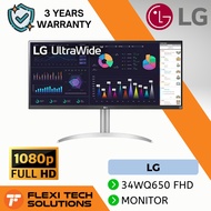 Flexi Tech LG 34” UltraWide 34WQ650 2560 x 1080 (FHD) 100Hz Monitor with USB Type-C™