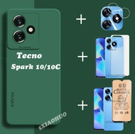 เคส4in1 Tecno Spark 10 Tecno Spark 10C เคสมือถือกันกระแทก Tecno Spark 10 Pro ฝาครอบโทรศัพท์ + ฟิล์มป้องกันเซรามิก + ฟิล์มเลนส์ + ฟิล์มด้านหลัง