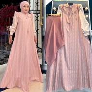 SHELLASAUKIA GAMIS DRESS KATUN SET HIJAB ORI BY SHELLASAUKIA