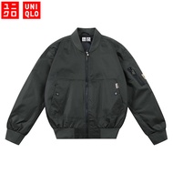 UNIQLO Bomber Jackets Men's Fashion Breathable Jacket Outdoor Motorcycle Leather Jacket