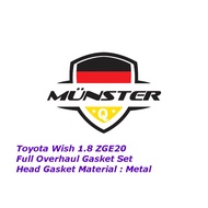 Münster Overhaul Full Set Gasket 04111-37091 Toyota Wish 1.8 ZGE20 1ZR-FAE 2ZR-FAE (Metal)