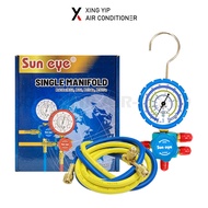 Sun Eye Single Manifold Gauge Tool Set / Alat Meter Gas Air Cond (R22, R32, R410a)