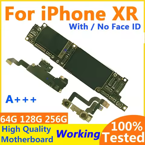 Unlocked Motherboard For iPhone Xr With Face ID Logic Board Supdate IOS System Clean iCloud 64GB 128