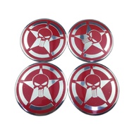 4Pcs/Set for Skull Logo Car Wheel Center Sticker Aluminum Alloy Tire Rim Hub Emblem Decoration for J