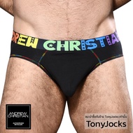 กางเกงในชาย Andrew Christian Underwear Pride Cotton Brief - Black/Rainbow by TonyJocks ทรงบรีฟ สีดำ เอวโลโก้ สีรุ้ง กกนผช กกนผู้ชาย กางเกงในผช กางเกงชั้นในผช