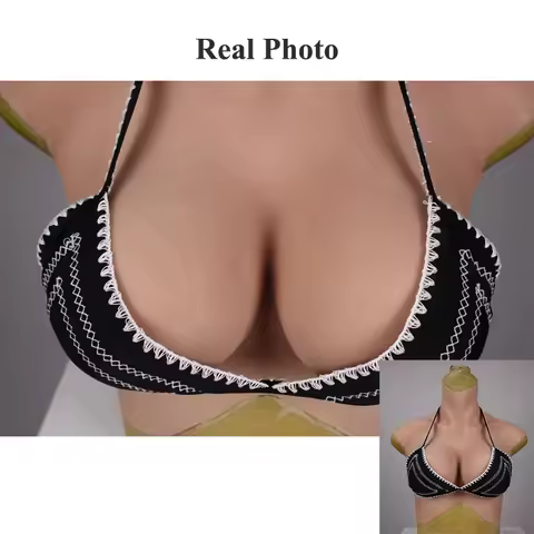 KUMIHO Drag Queen Shemale Transgender Cosplay L Size Fake Chest Silicone Breast Form No Oil 7th Gen 