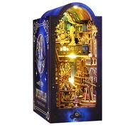 In stock Retro Interstellar Exploration DIY Wooden Book Nook Shelf Insert Miniature Kits Home Booken