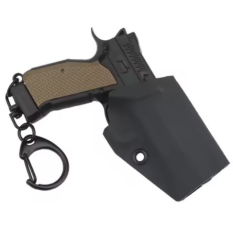 Keychain Set Plastic 1:4 Cz Shadow 2 Mini Pistol Gun Holster Shape Key Ring Gift with Movable Lever 