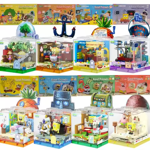 SEMBO BLOCK Building Blocks Toys Spongebob Patrick Star Krusty Krab Squidward Tentacles Room Model B