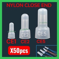Nylon Cable Connector Close End CE-1X CE-2X CE-5X CE-1 CE-2 CE-5 Terminal Butt Wire Crimp Terminals
