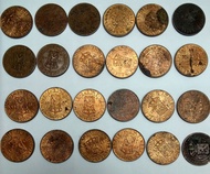 Uang kuno benggol koin Nederlandsch Indie 2,5 cent tahun 1858 dan 1945
