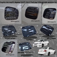 toyota vios ncp93 dugong 2007-2012 fuel cap trim garnish accessories carbon fiber skhongauto