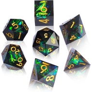 DND Dice Set Resin Sharp Edge Dice Set Handmade 7pcs Polyhedral Dice Set DND RPG MTG Role Playing Ga