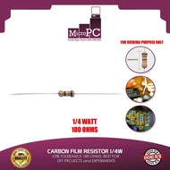 CARBON FILM RESISTOR 1/4W ±5% TOLERANCE 180 OHMS, BEST FOR DIY PROJECTS and EXPERIMENTS