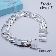 (KF420 silver925 bangle for man perak tulen gelang lelaki(lebar 1.6cm)