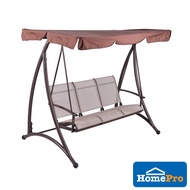 HOMEPRO SPRING Hanging SWING Chair 3 SEAT Buaian Bench TEXTILENE FOR OUTDOOR GARDEN Furniture - BROWN Adult/Dewasa