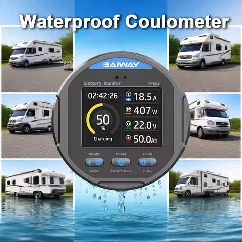 Waterproof Coulometer DC 8-80V Battery Capacity Indicator Professional Vehicle Battery Capacity Test