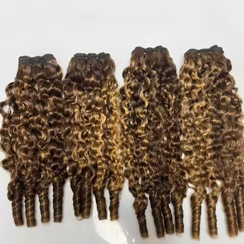 15A P4/27Burmese Curly Human Hair Bundles Human Virgin Hair Weave Bundle Colored Human Hair Extensio