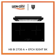 EF HB BI 2730 A Induction Hob 70CM + EFCH 9204T BK Cooker Hood 90CM