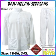 Baju Melayu Putih Sekolah Agama Sepasang Kain Licin KOSHIBO School Uniform BLACK CAT TAIPING