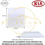KIA SORENTO '10 XM / SPECTRA 5 '08 / RIO SEDAN '16 UB HCC CABIN AIR FILTER ( PC ) 97133-2F010