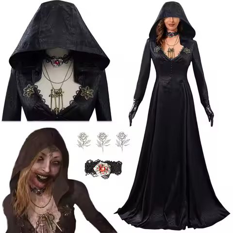 Vampire Moth Lady Cosplay Fantasy Biohazard Game Hazard Bio Village Costume Disguise Adult Women Rol