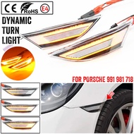 2Pcs LED Side Marker Turn Signal Light Sequential Blinker Lamps For Porsche Boxster Cayman 982 981 7