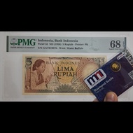 PMG68 EPQ 5 Rupiah Pekerja 1958 Top Pop (Populasi di PMG 12 Pcs)