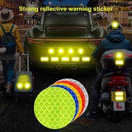 [SM]10Pcs Round Shape Reflective Decals Anti-fade Anti Scratch Plastic Reflective Sticker for Bike