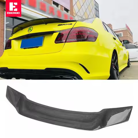 W212 R Style Real Carbon Fiber Rear Trunk Spoiler Lip Wing for Mercedes-Benz W212 E63 AMG 2010 2011