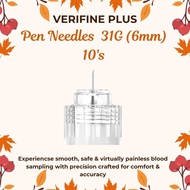 VERIFINE PLUS INSULIN PEN NEEDLE 31G (6MM) - BLUE 10'S
