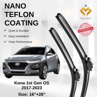 Hyundai Kona 1st Gen OS 2017-2023 Premium Quality Japan Tech Car Wiper 1set 16"+26" U Hook