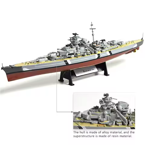 1:1000 World War II Ship Model Battleship Model Ship Bismarck USS Missouri HMS Hood Alloy Finished H