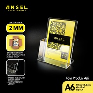 ANSEL Acrylic Brochure Holder / Acrylic Flyer Holder A6 Vertical - Type A Clear