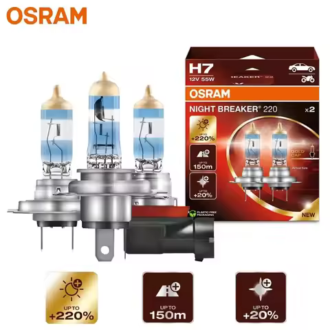 OSRAM Night Breaker 220 H4 H7 H11 12V 55W Headlight Genuine Halogen Bulb Germany +220% Bright +150m 