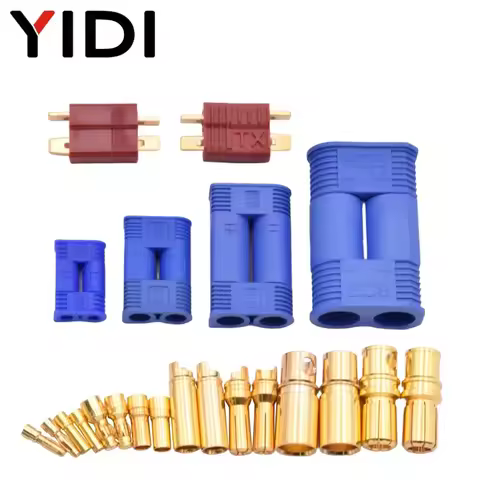 5/10 Sets T Plug EC2 EC3 EC5 EC8 Bullet Banana Plug Lipo Battery Connector Terminal Socket Male Fema
